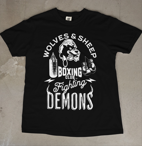 Limited Release: BOXING CLUB FIGHTING DEMONS~

Vintage blackout collab tee